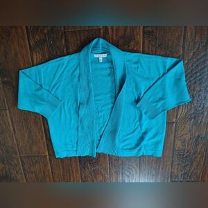 CHAUS New York blue green stretch cardigan size XL